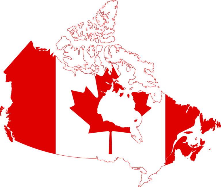 Canadian flag in the shape of Canada