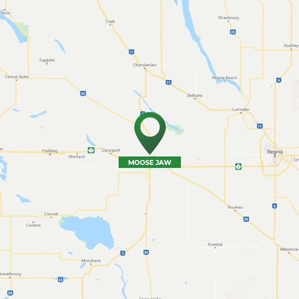 Map of Moose Jaw, SK