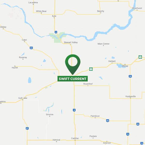Map of Swift Current, SK